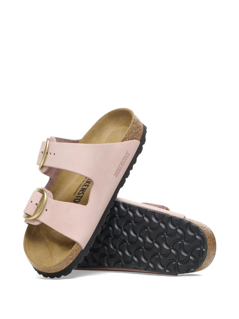 Birkenstock Arizona Big Buckle nubuck leather sandals Roze