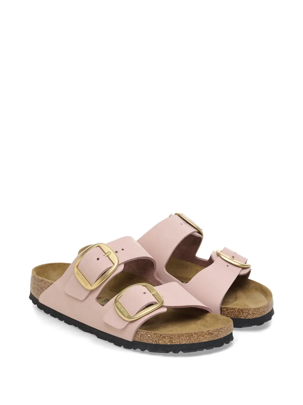 Birkenstock Arizona Big Buckle nubuck leather sandals Roze