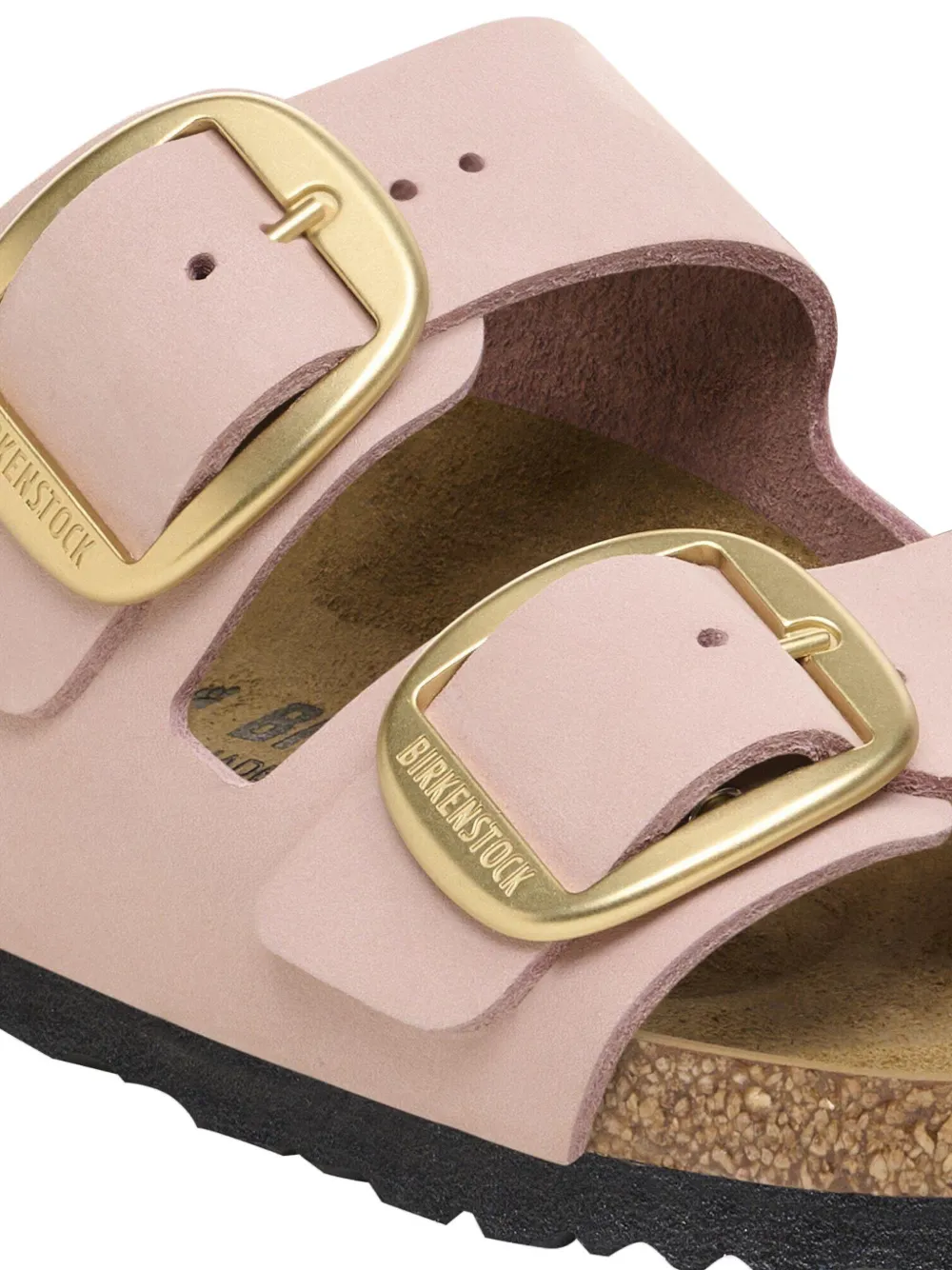 Birkenstock Arizona Big Buckle nubuck leather sandals Roze