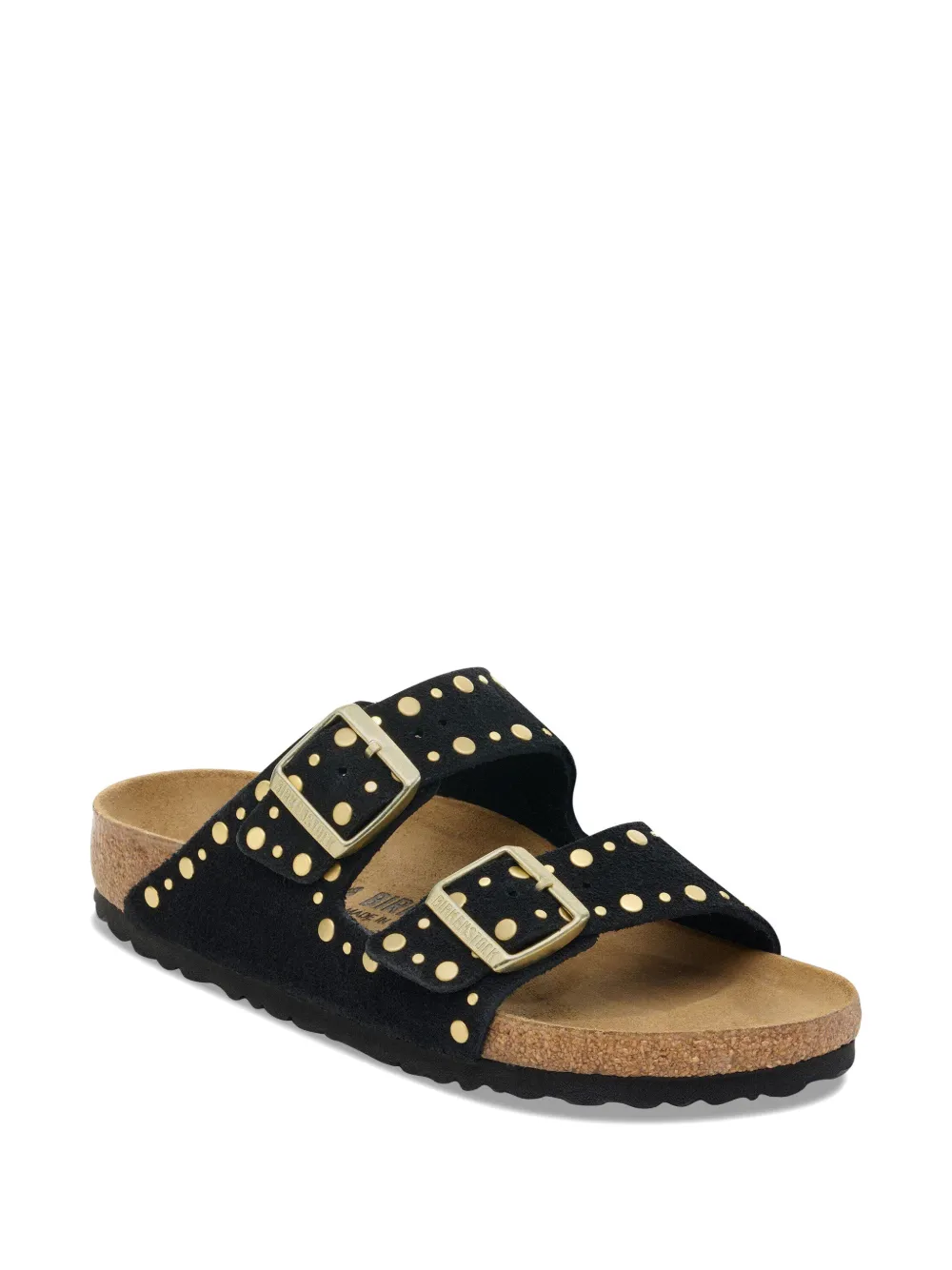 Birkenstock Arizona rivet-embellished suede sandals Zwart