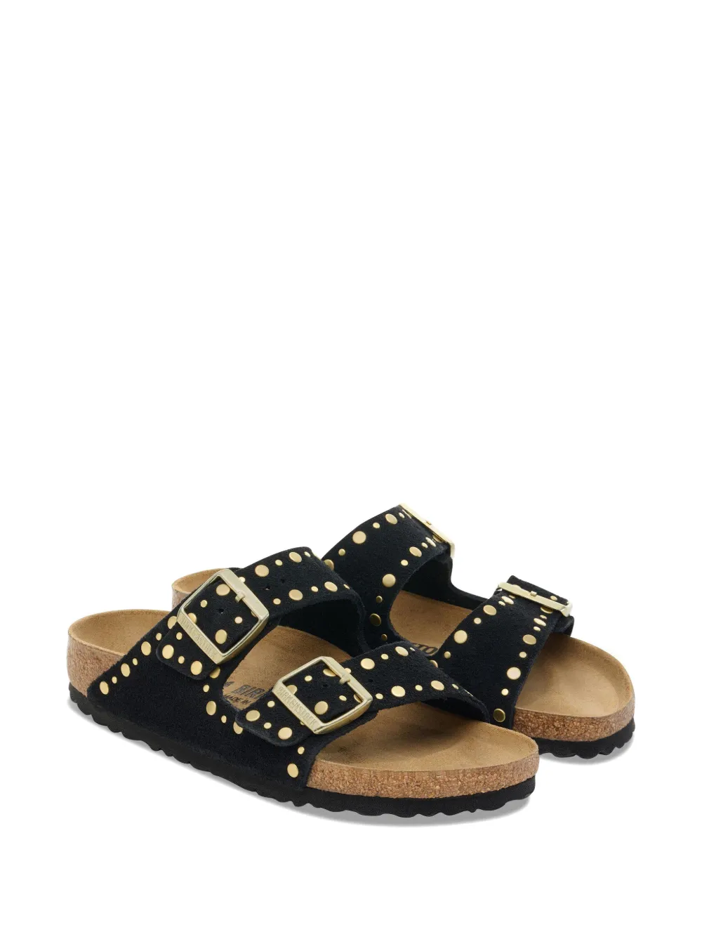 Birkenstock Arizona rivet-embellished suede sandals Zwart