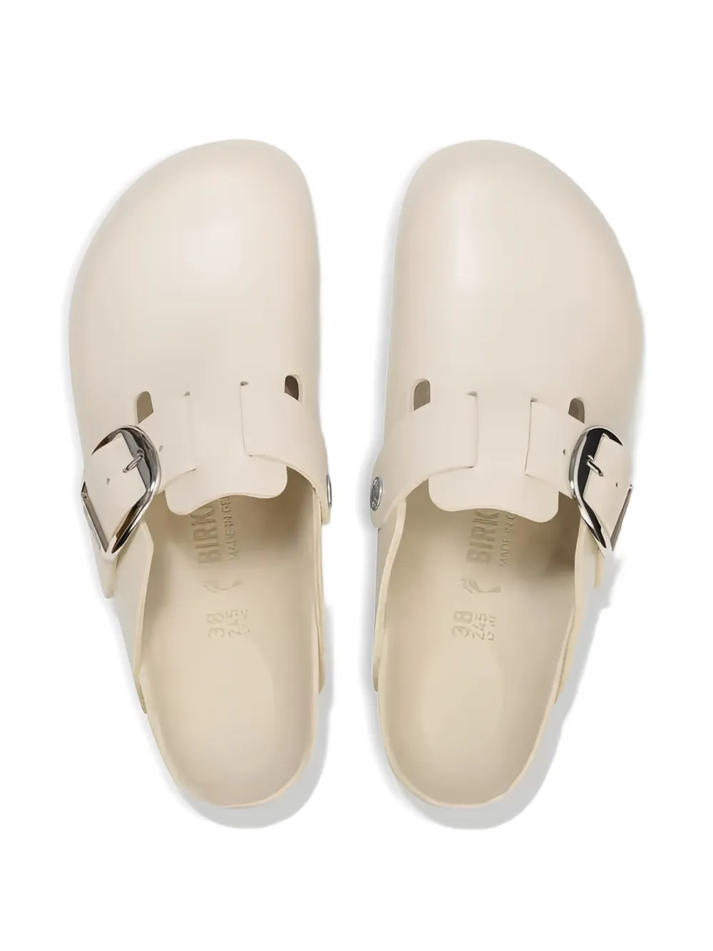 Birkenstock Boston buckle-fastening flat mules Wit
