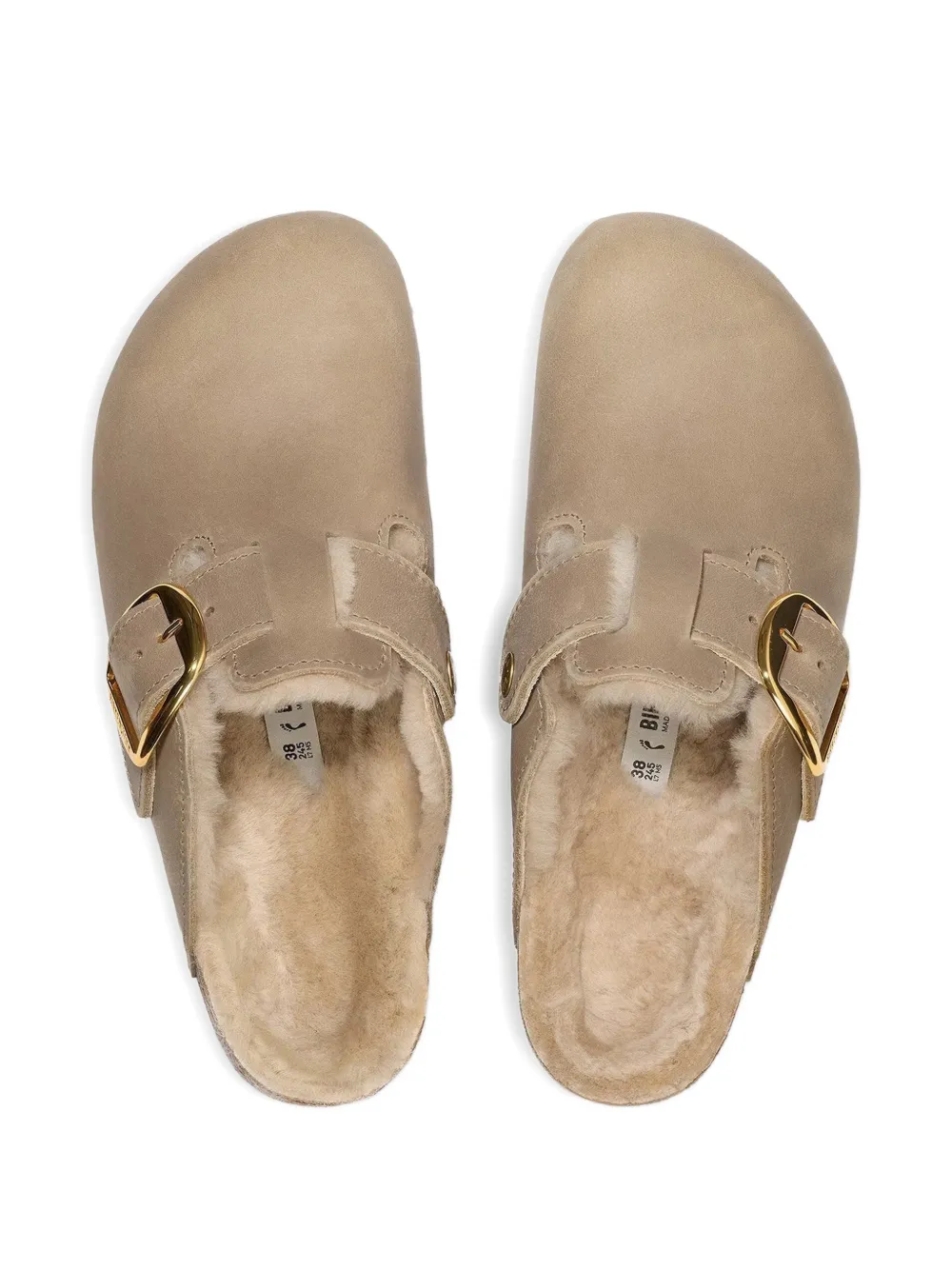 Birkenstock Boston big-buckle mules Beige