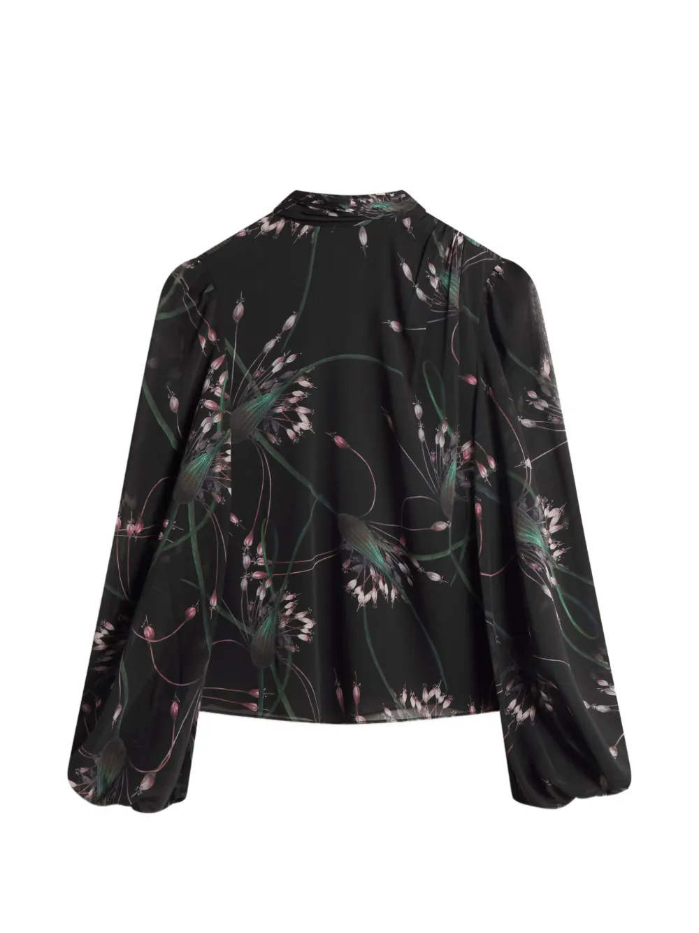 Ted Baker Alati blouse met bloemenprint en gestrikte hals Zwart