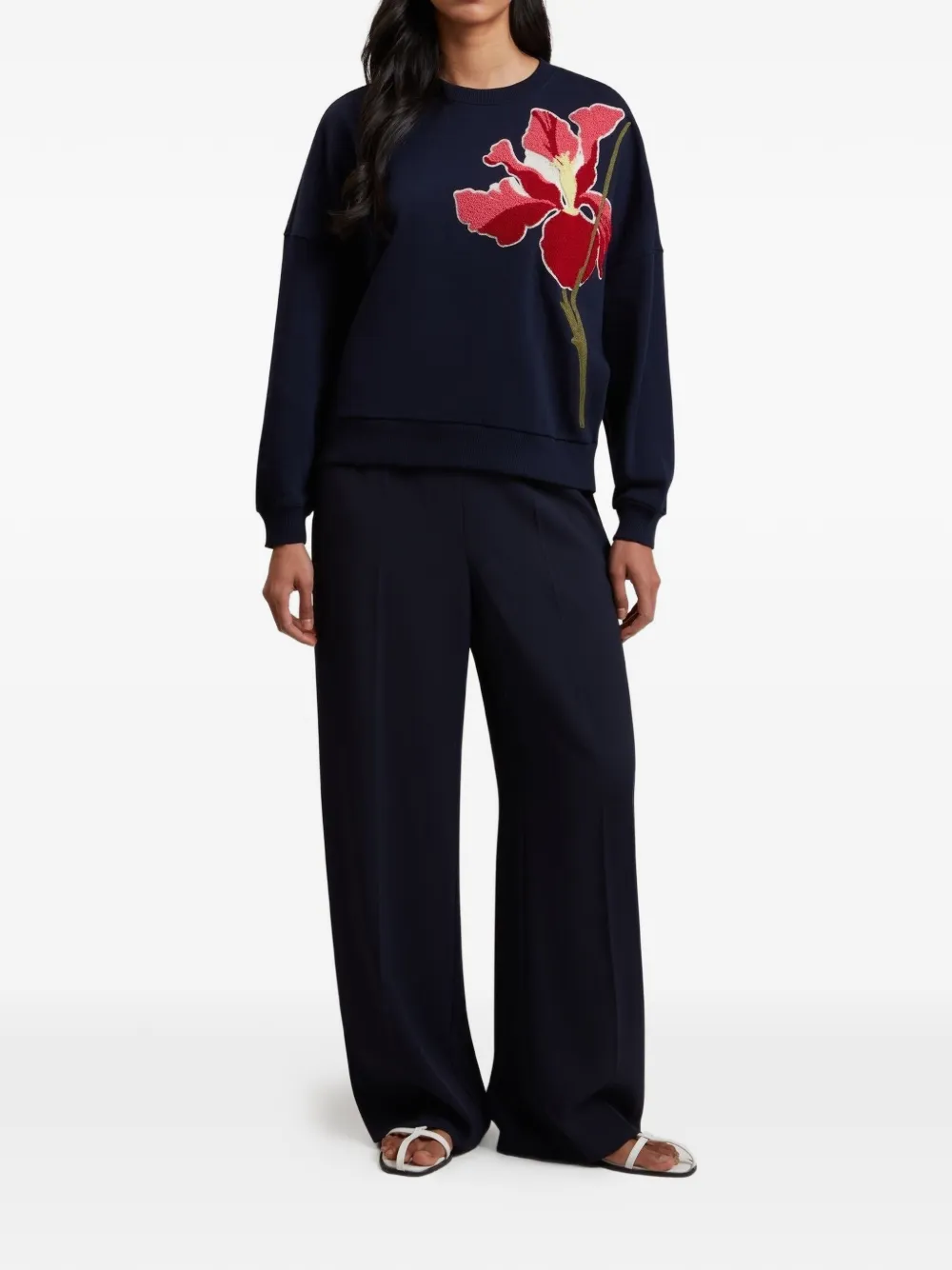 Ted Baker Sander trui met grafische applicatie Blauw