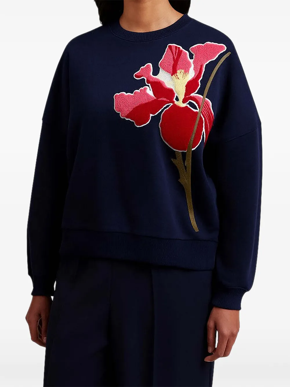 Ted Baker Sander trui met grafische applicatie Blauw