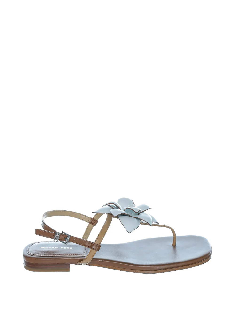 Michael Kors Jacie floral-appliqué flat sandals - Marrone