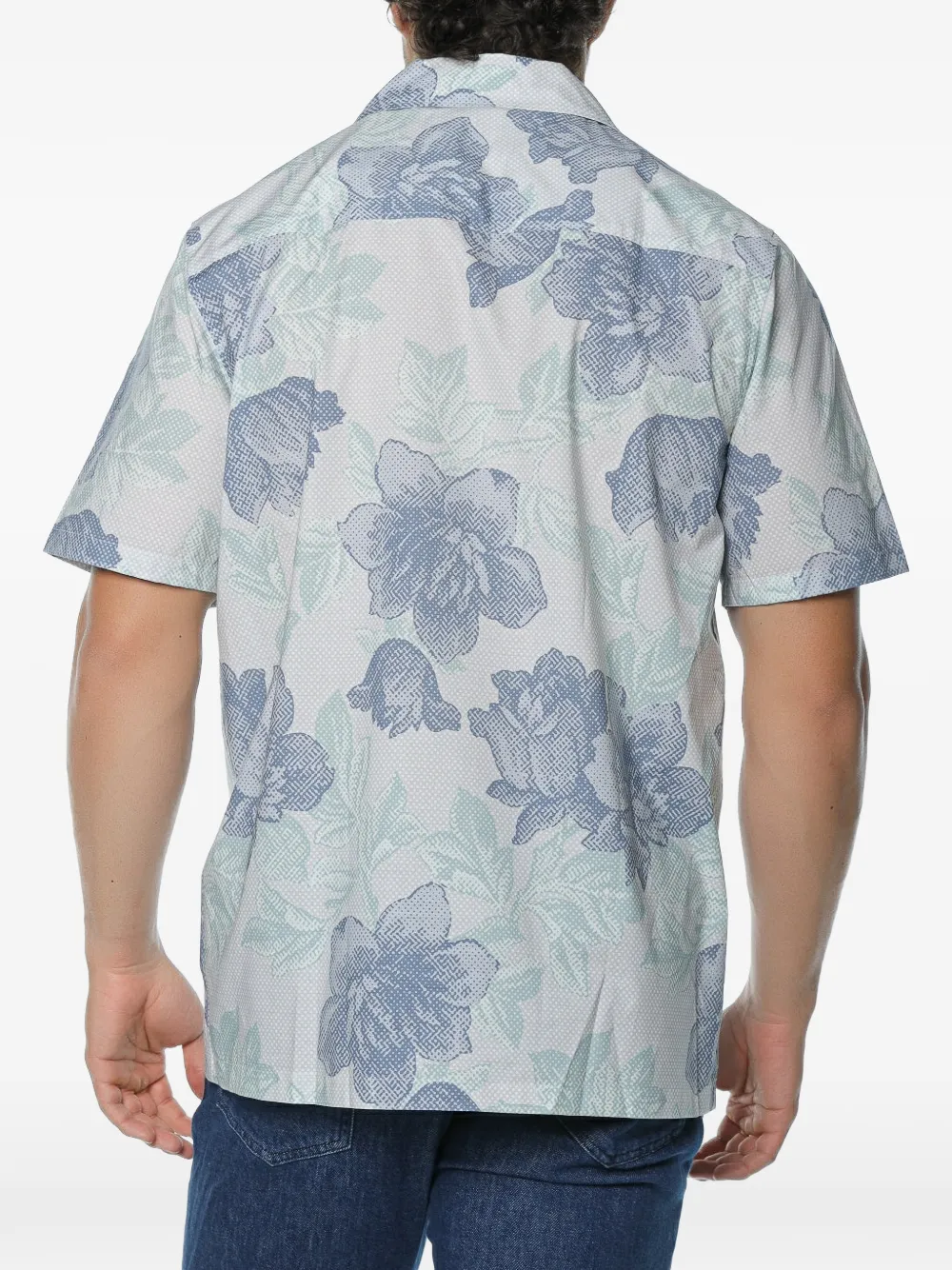 Ted Baker floral-print relaxed-fit shirt Blauw