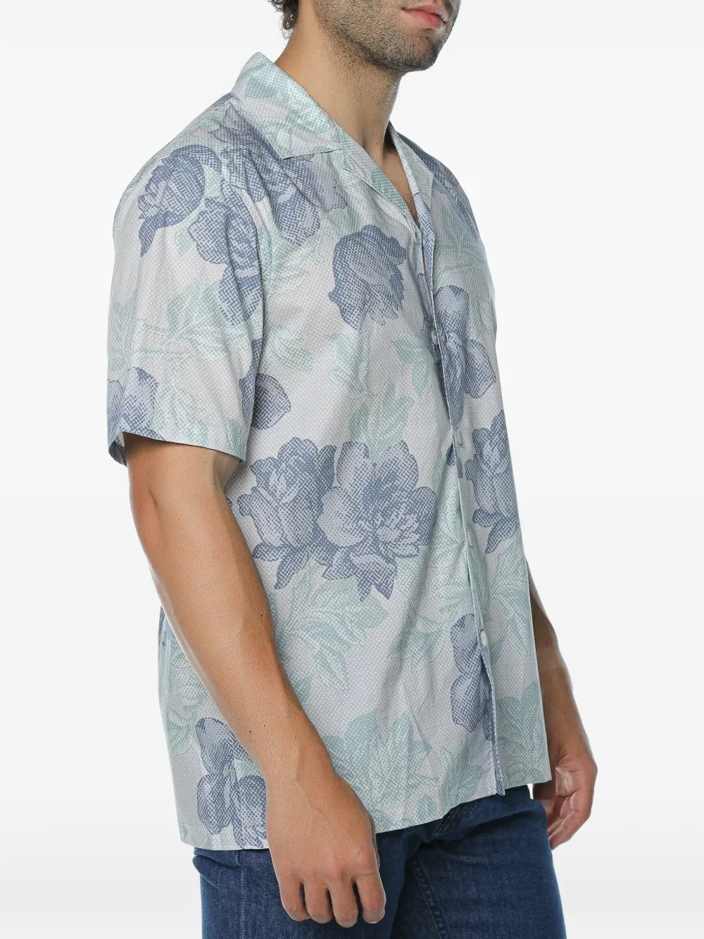 Ted Baker floral-print relaxed-fit shirt Blauw
