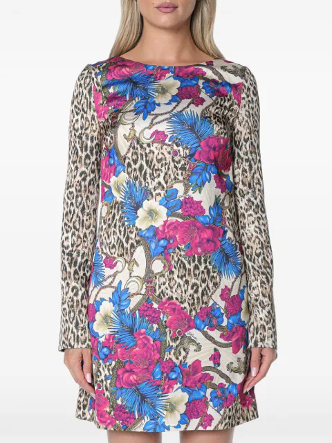Just Cavalli leopard-print floral-print mini dress