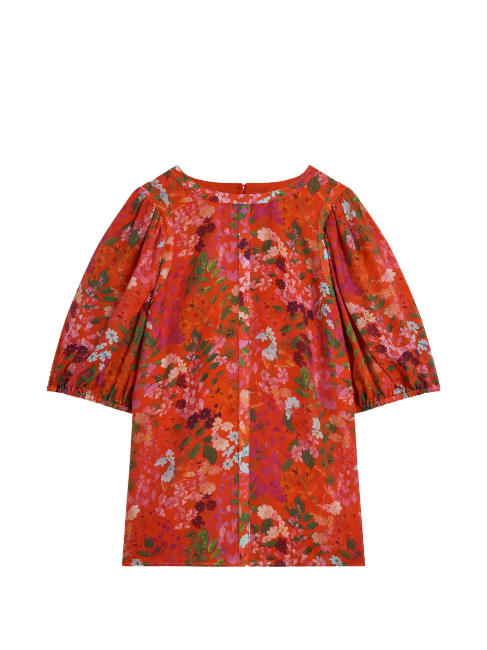 Ted Baker Hahtie floral-print puff-sleeve top - Rosso