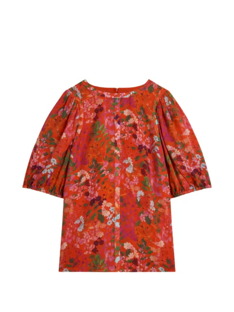 Ted Baker Hahtie floral-print puff-sleeve top