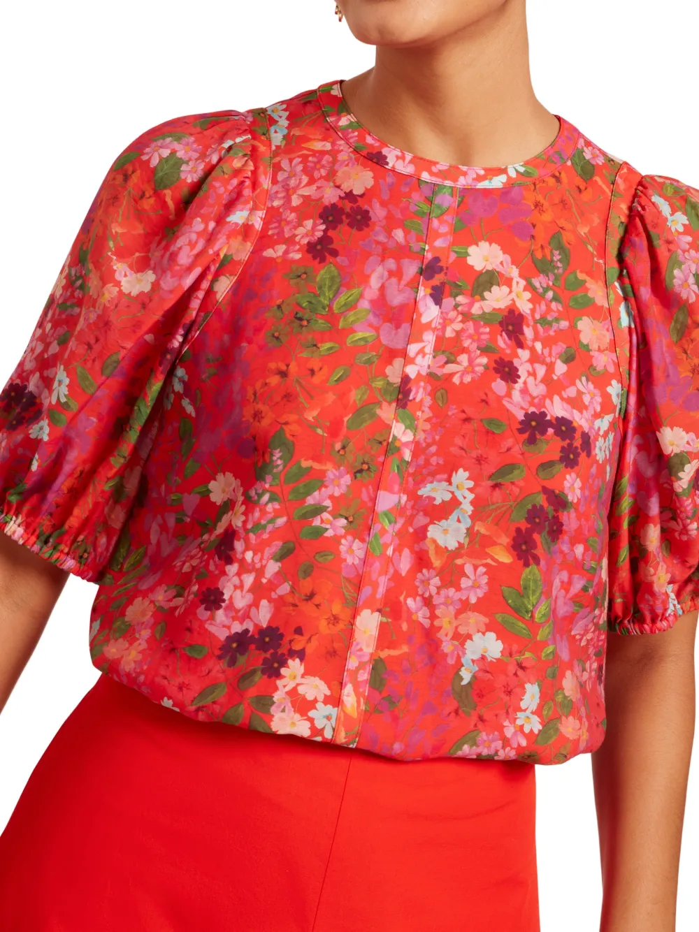 Ted Baker Hahtie top met bloemenprint en pofmouwen Rood