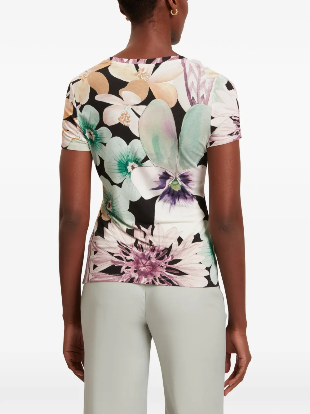 Ted Baker Saalma T-shirt met bloemenprint Zwart