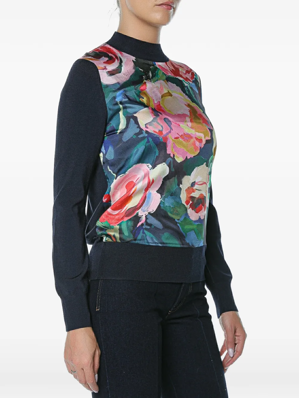 Ted Baker floral-print Remmiia sweater Blauw