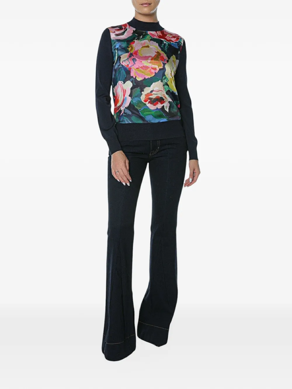 Ted Baker floral-print Remmiia sweater Blauw