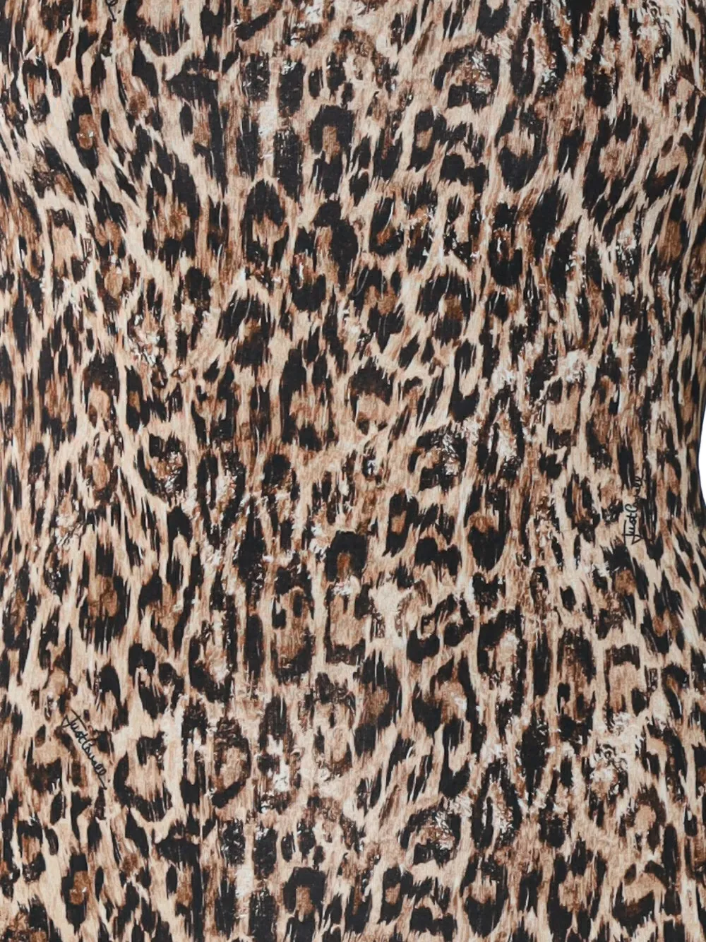 Just Cavalli leopard-print cutout-detail midi dress Beige