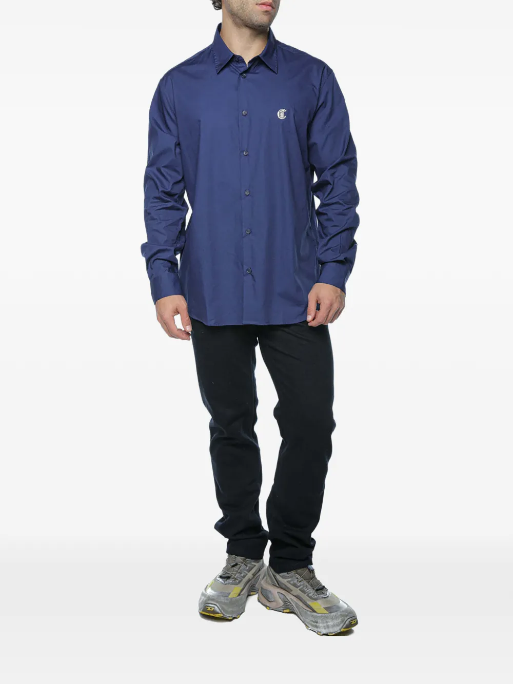 Just Cavalli Overhemd met logopatch Blauw
