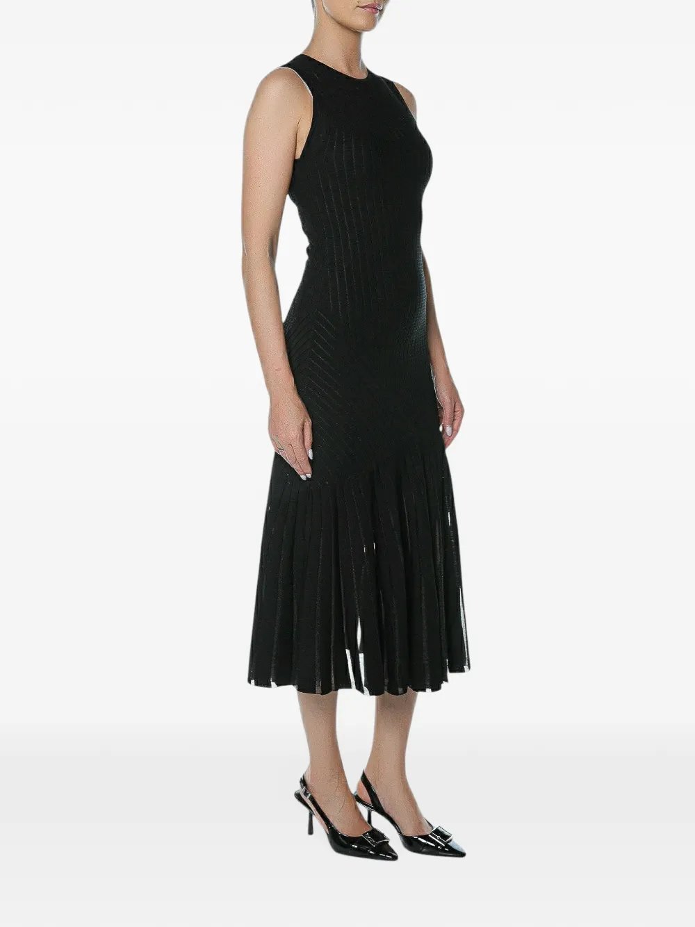 Ted Baker Casandr stitch-detail knitted midi dress Zwart