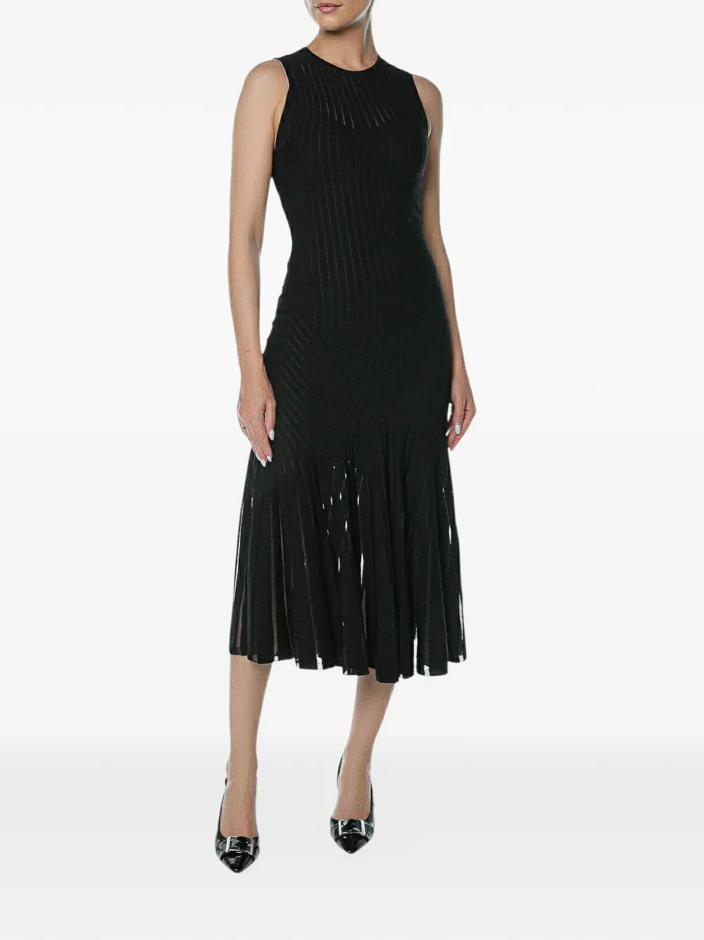 Ted Baker Casandr stitch-detail knitted midi dress Zwart