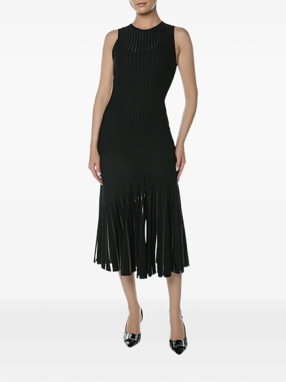 Ted Baker Casandr stitch-detail knitted midi dress Zwart