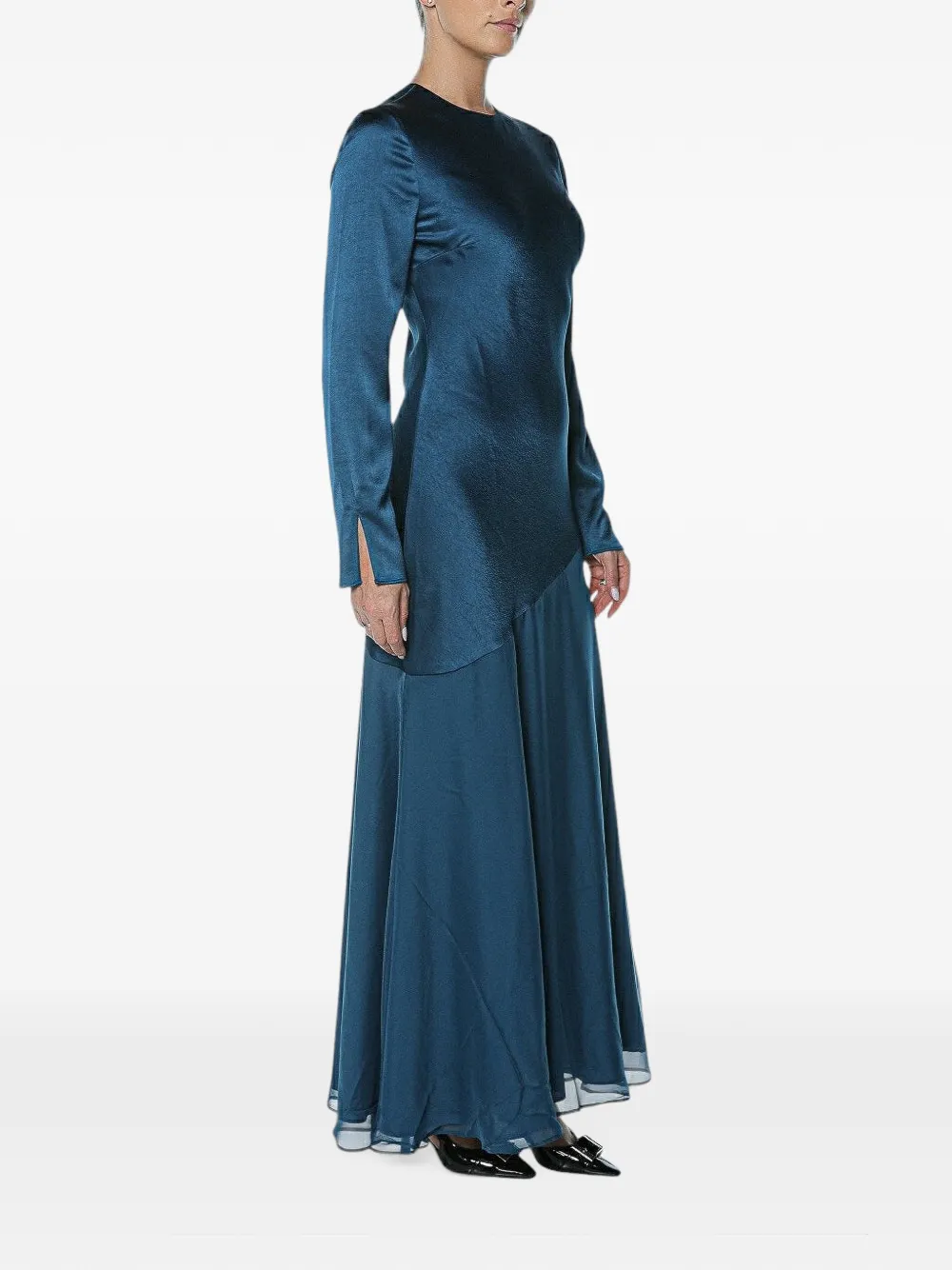 Ted Baker Shkye diagonal-seam maxi dress Blauw