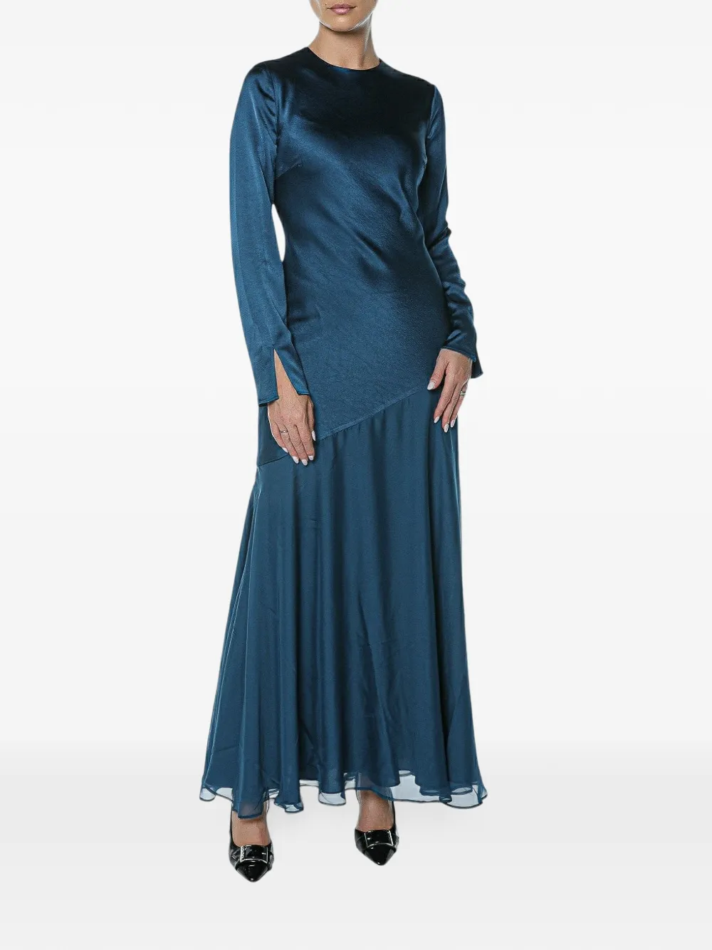 Ted Baker Shkye diagonal-seam maxi dress Blauw