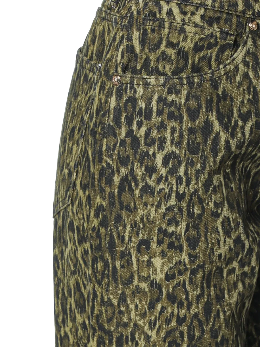 Just Cavalli leopard-print wide-leg trousers Groen