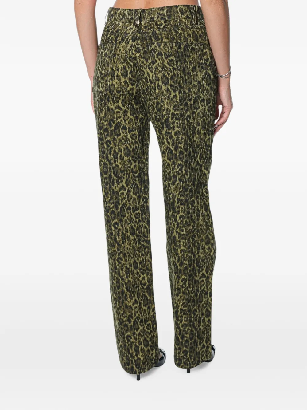 Just Cavalli leopard-print wide-leg trousers Groen