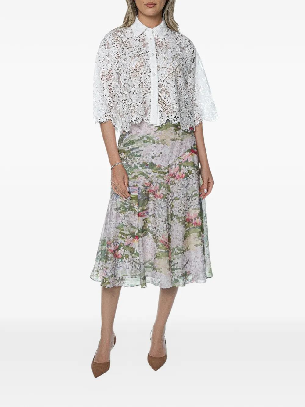 Ted Baker Layda midi-rok met diagonale naad Wit