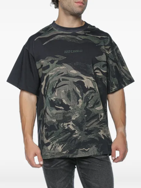 Just Cavalli tiger-camo T-shirt