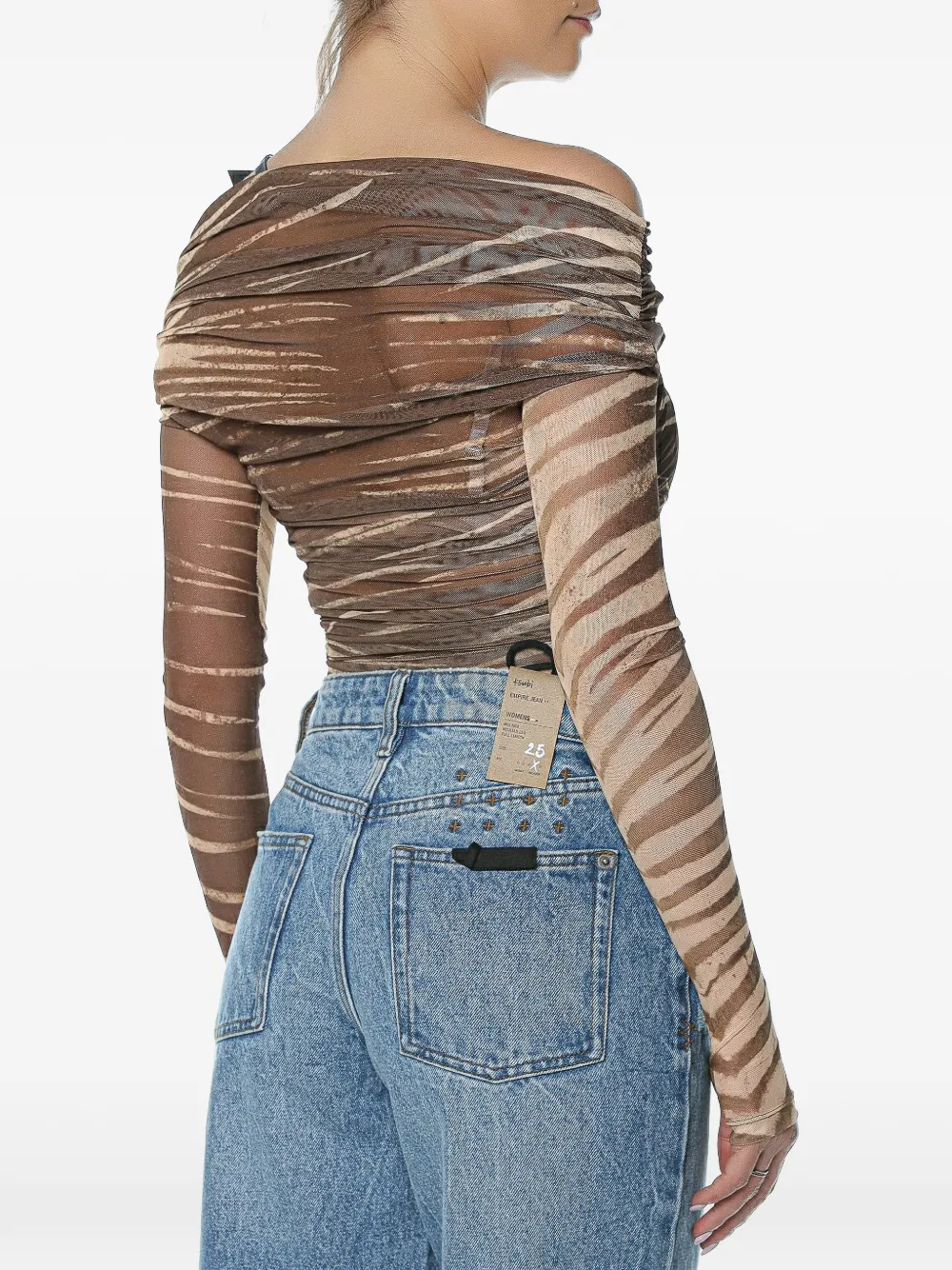 Just Cavalli ruffled zebra-print top Bruin
