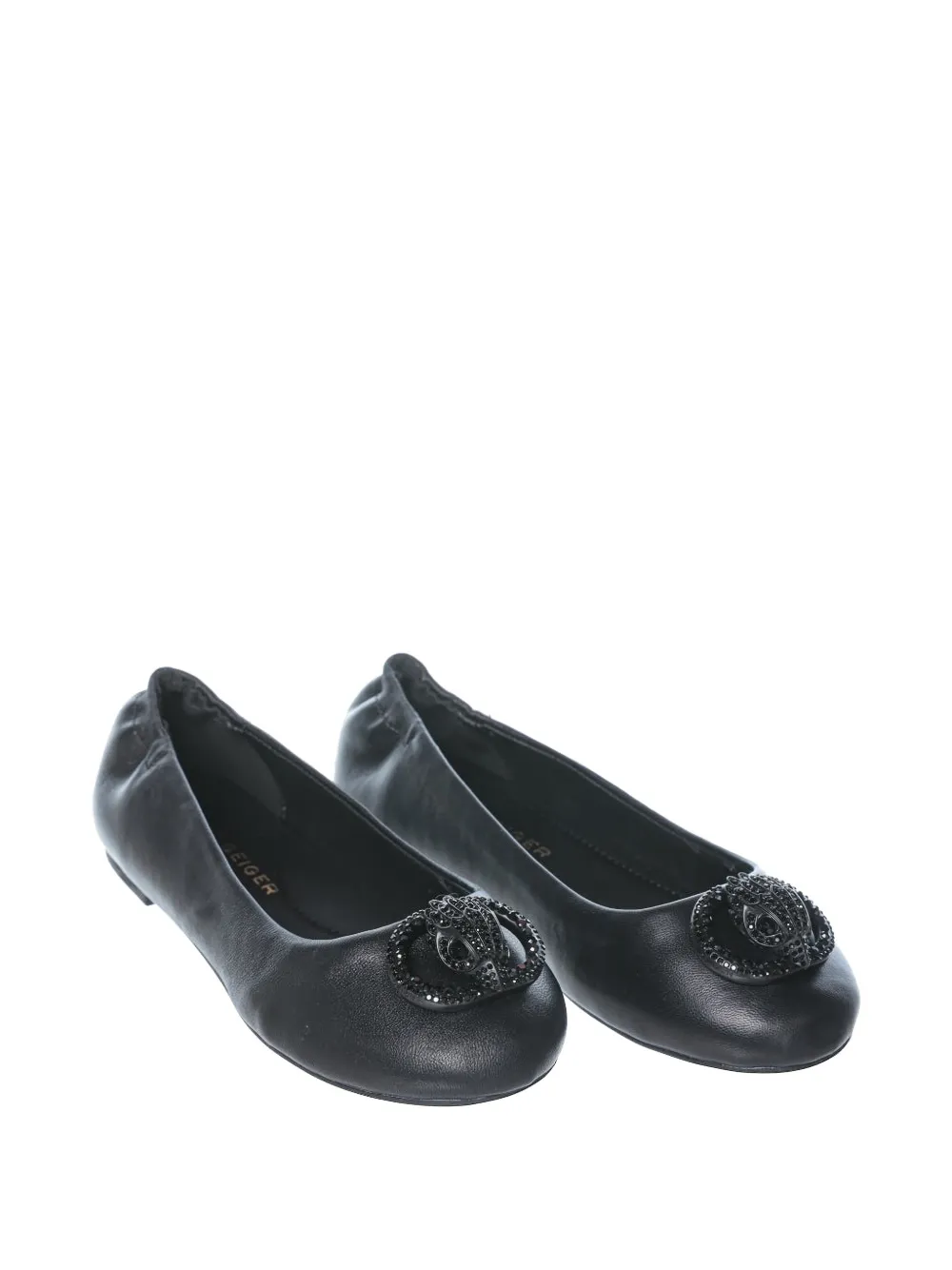 Kurt Geiger Chelsea eagle-plaque ballet flats Zwart