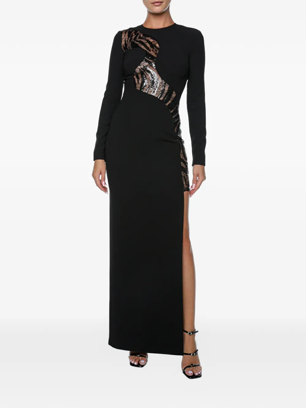 Just Cavalli Maxi-jurk verfraaid met pailletten Zwart