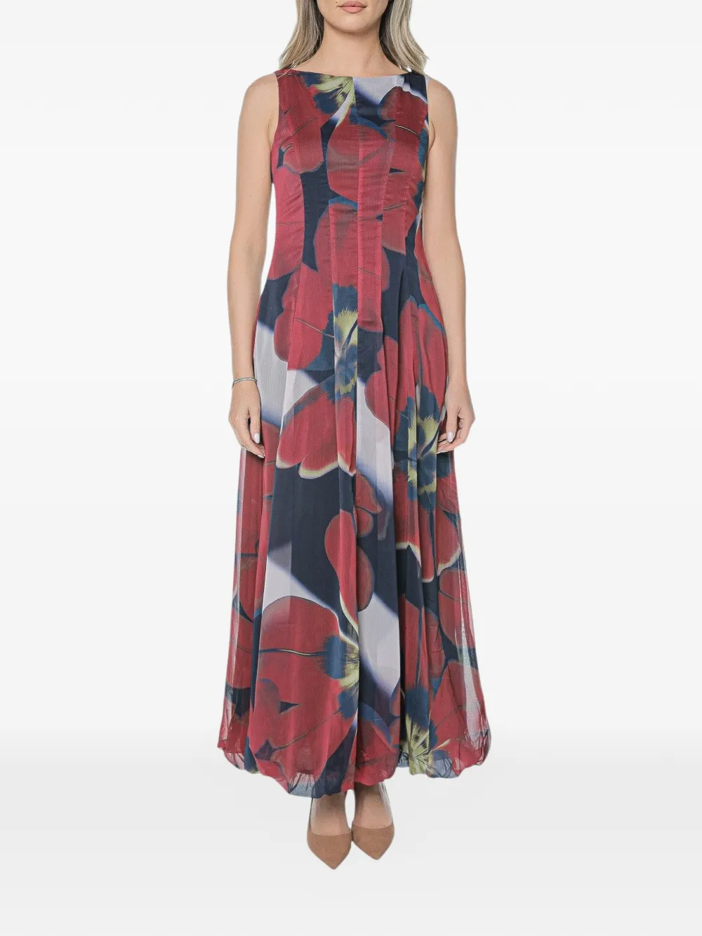 Ted Baker Laynia floral-print bubble-hem maxi dress - Blu