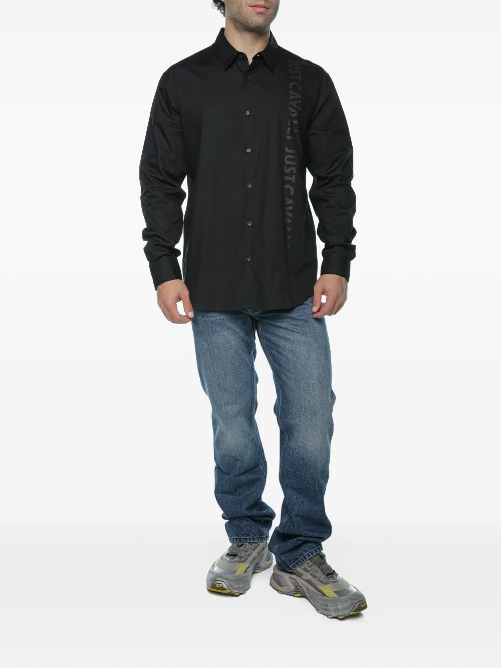Just Cavalli Overhemd met logoprint Zwart