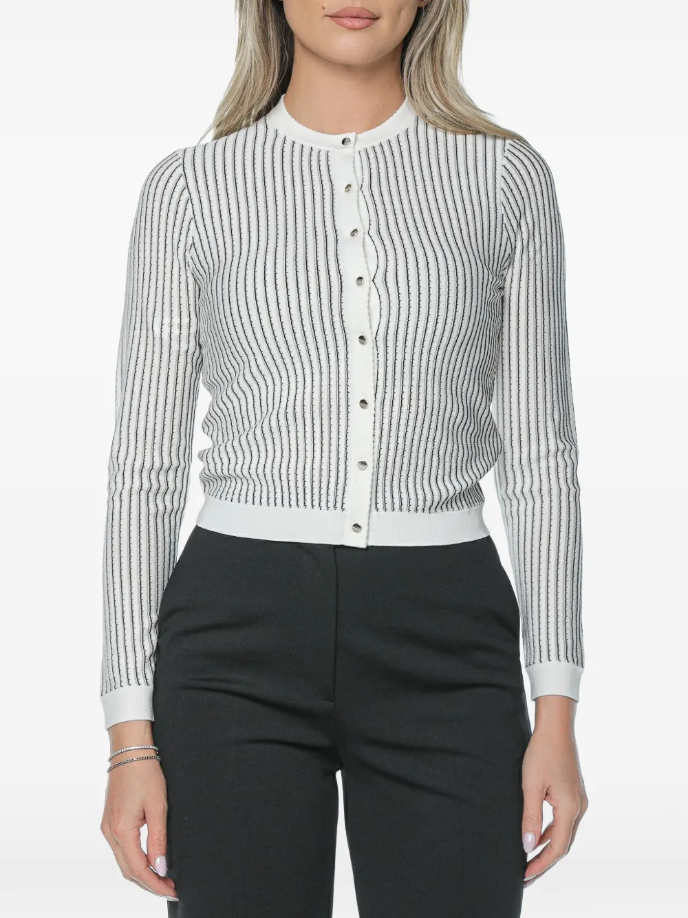 Ted Baker Nera vertical-stripe cardigan - Bianco