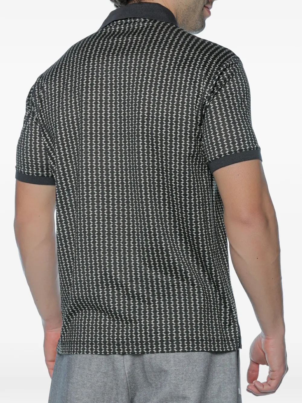 Emporio Armani Poloshirt met geometrische print Grijs