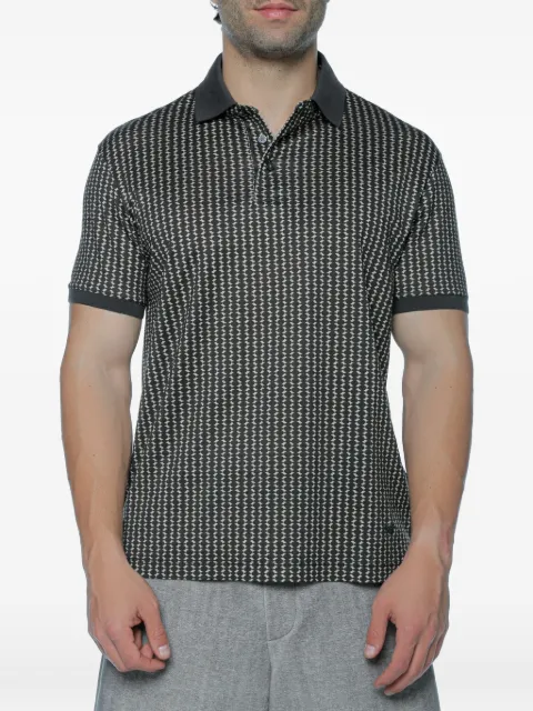 Emporio Armani geometric-print polo shirt