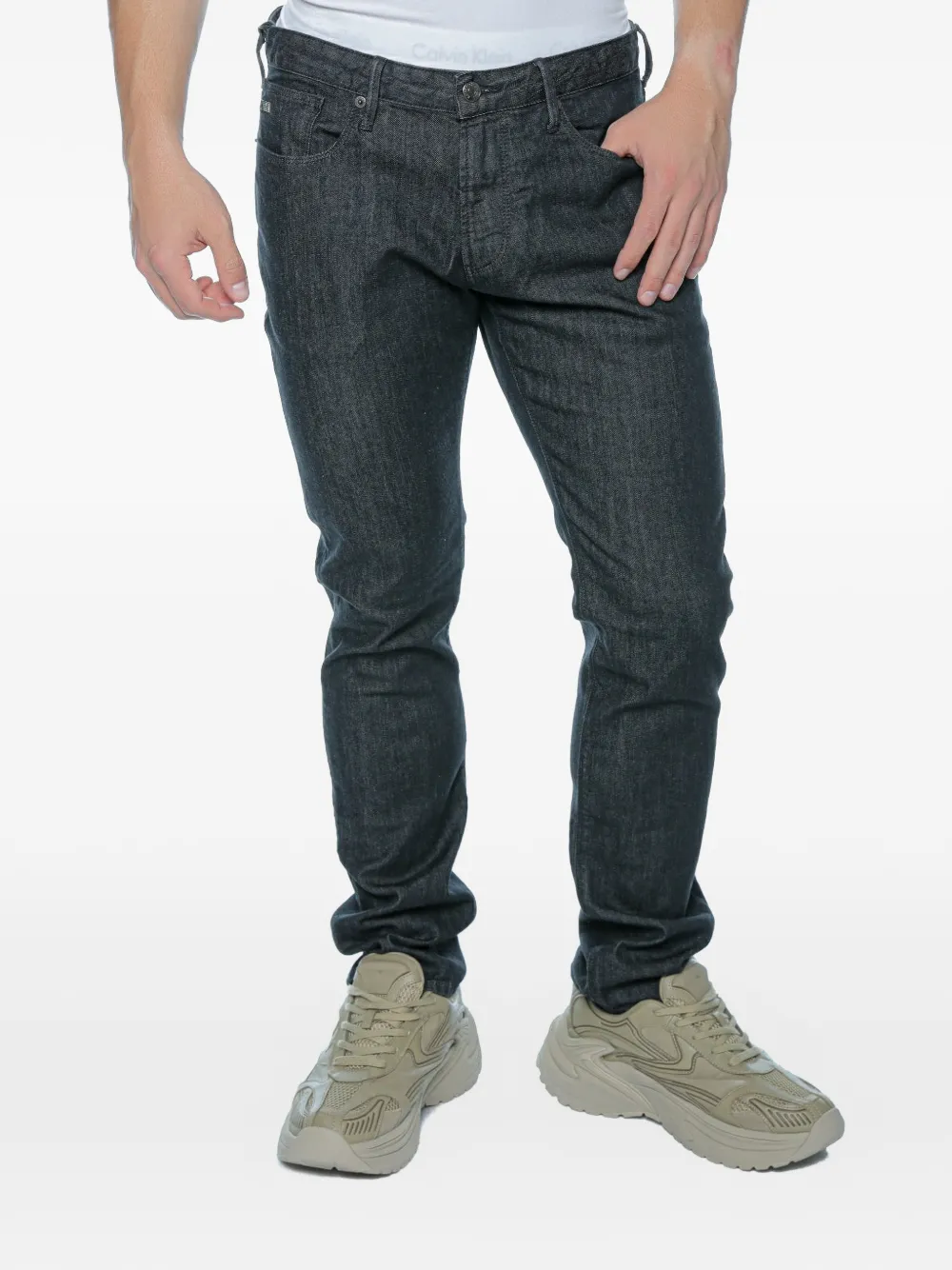 Emporio Armani five-pocket slim-cut jeans - Nero