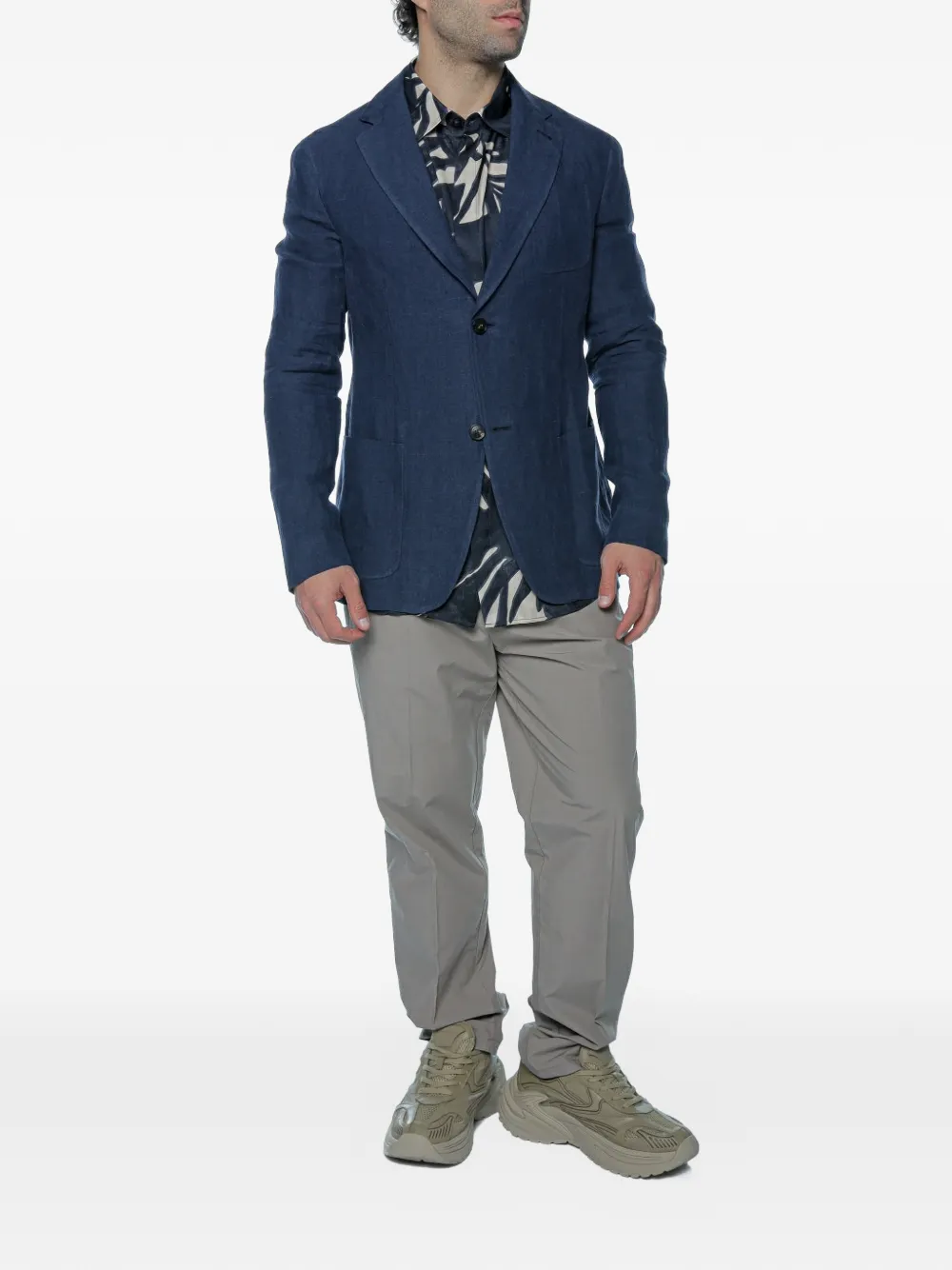 Emporio Armani Blazer met enkele rij knopen Blauw