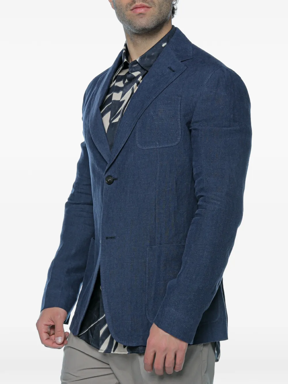 Emporio Armani Blazer met enkele rij knopen Blauw