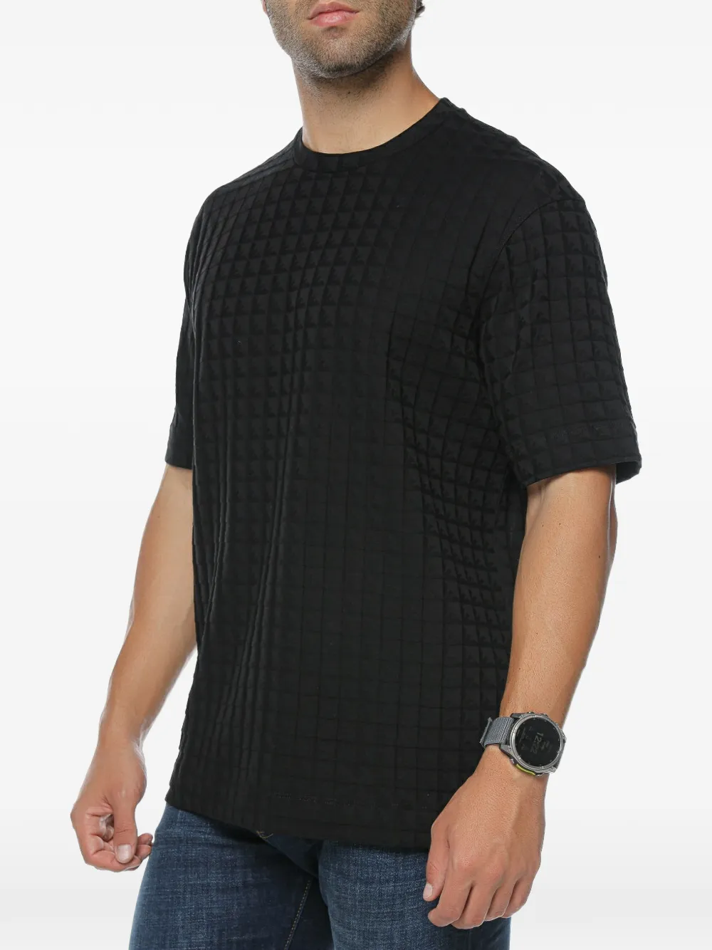 Emporio Armani T-shirt met jacquard-logo Zwart