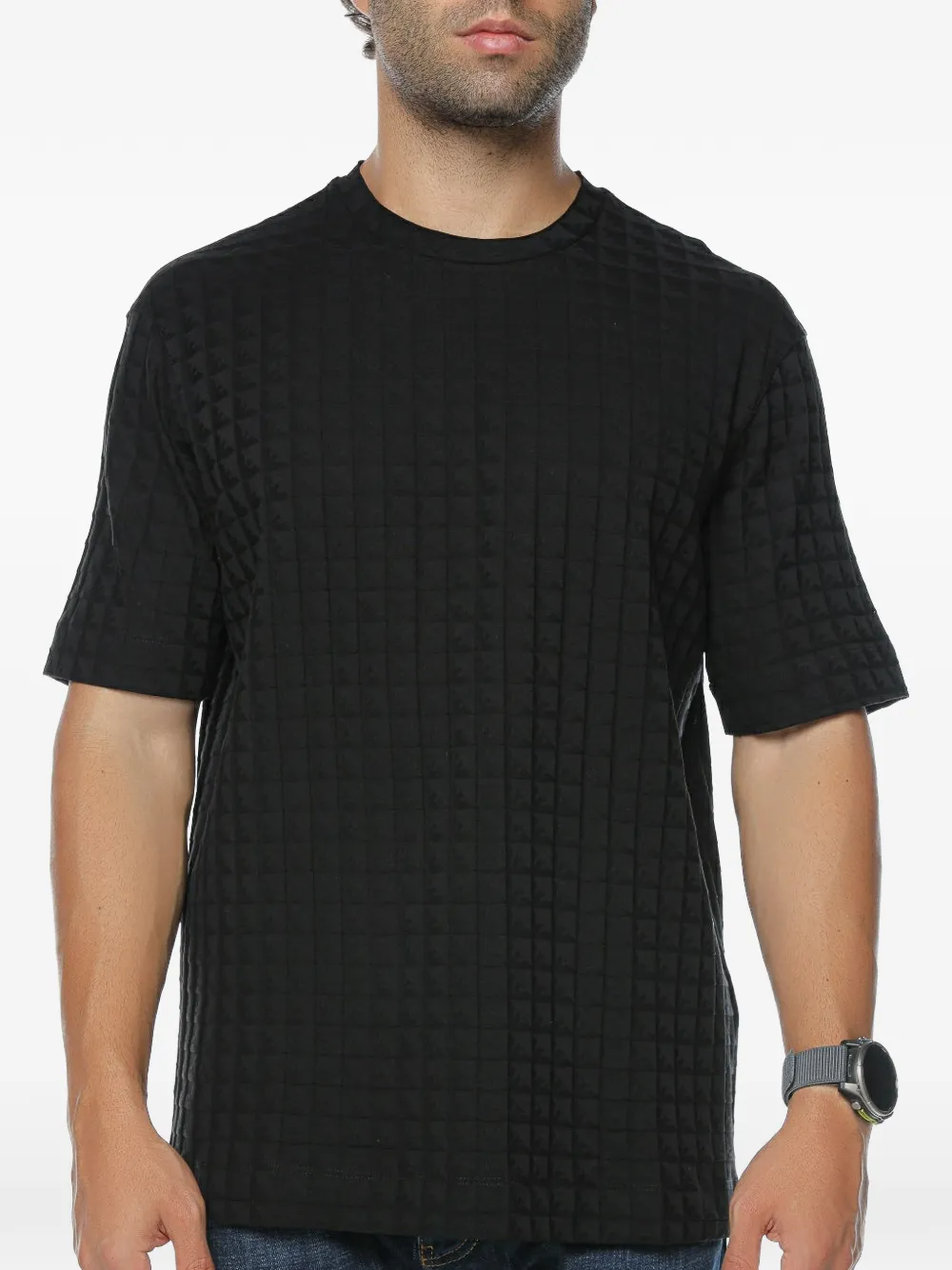 Emporio Armani jacquard-logo T-shirt - Nero