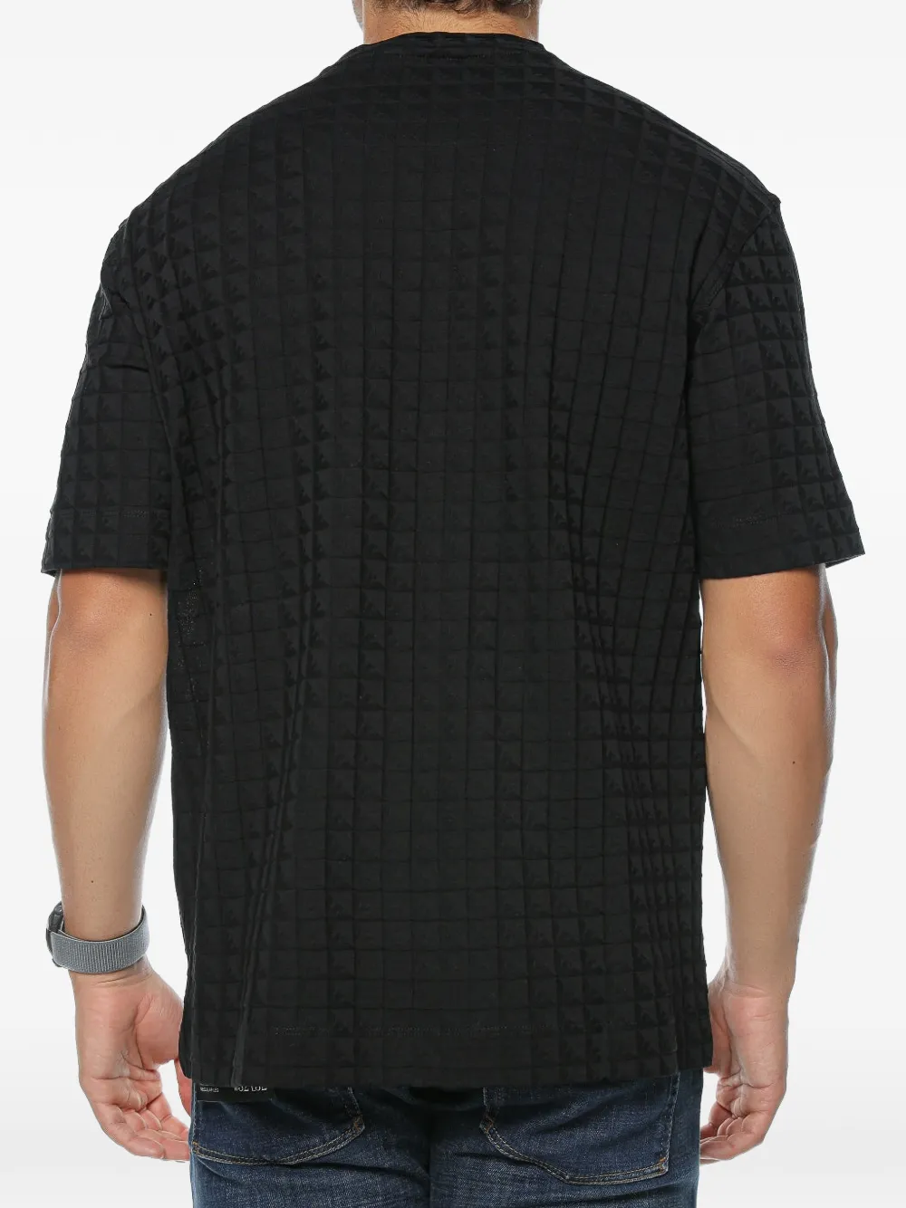 Emporio Armani T-shirt met jacquard-logo Zwart