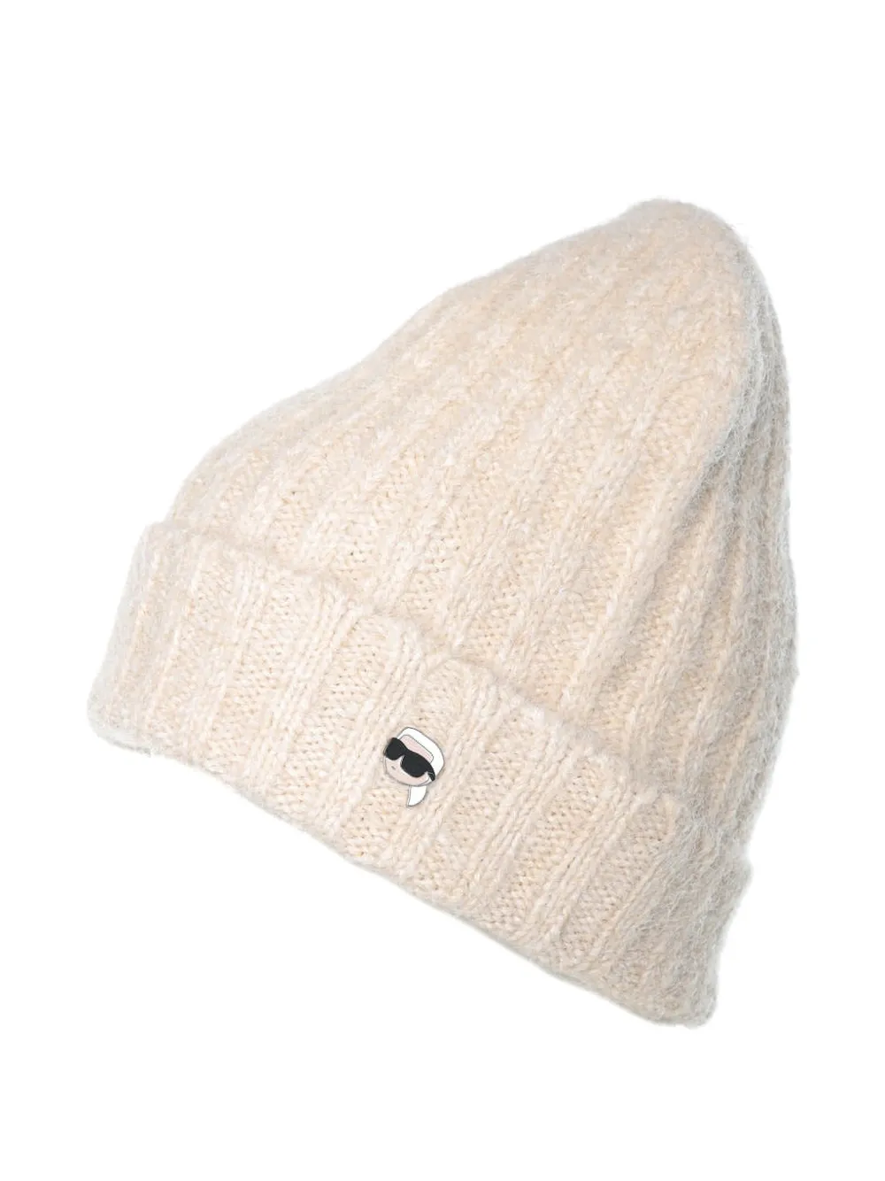 Karl Lagerfeld Ikon ribbed-knit beanie hat - Toni neutri