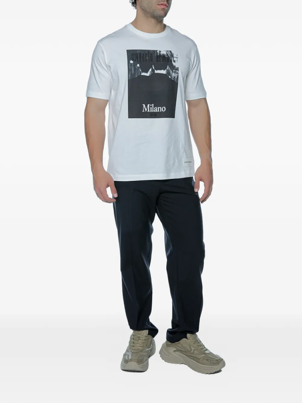 Emporio Armani Milano Icon T-shirt met print Wit