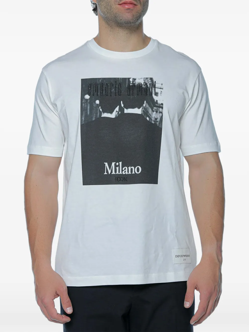 Emporio Armani Milano Icon graphic-print T-shirt - Bianco