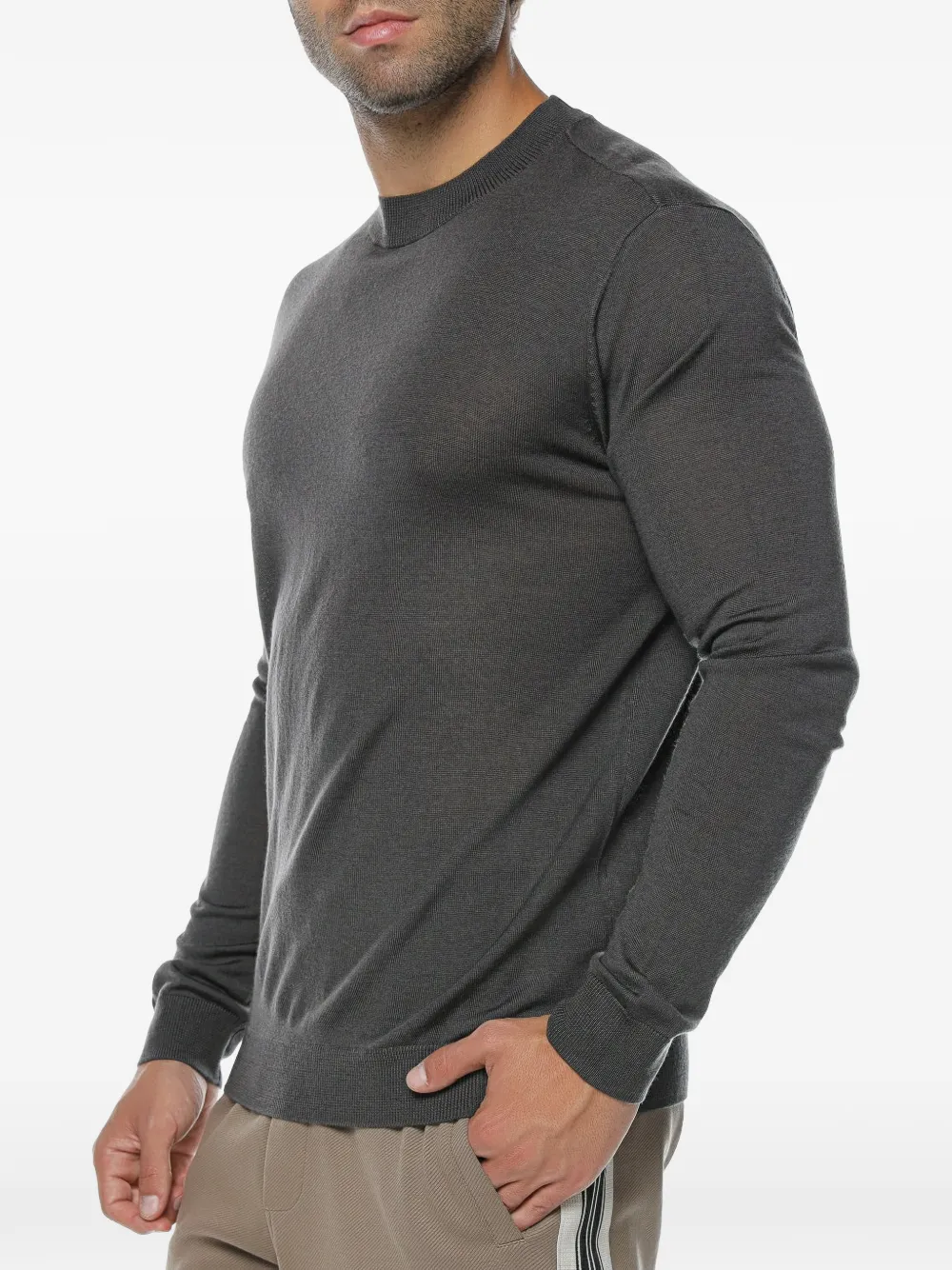 Emporio Armani fine-knit wool sweater - Grigio