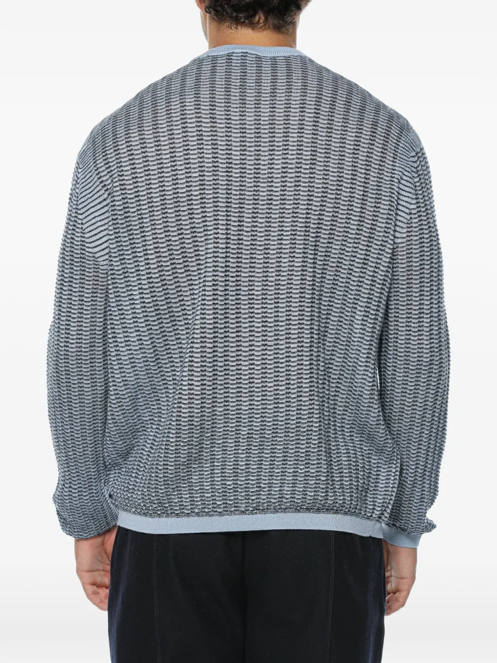 Emporio Armani Trui met raglan mouwen en textuur Blauw